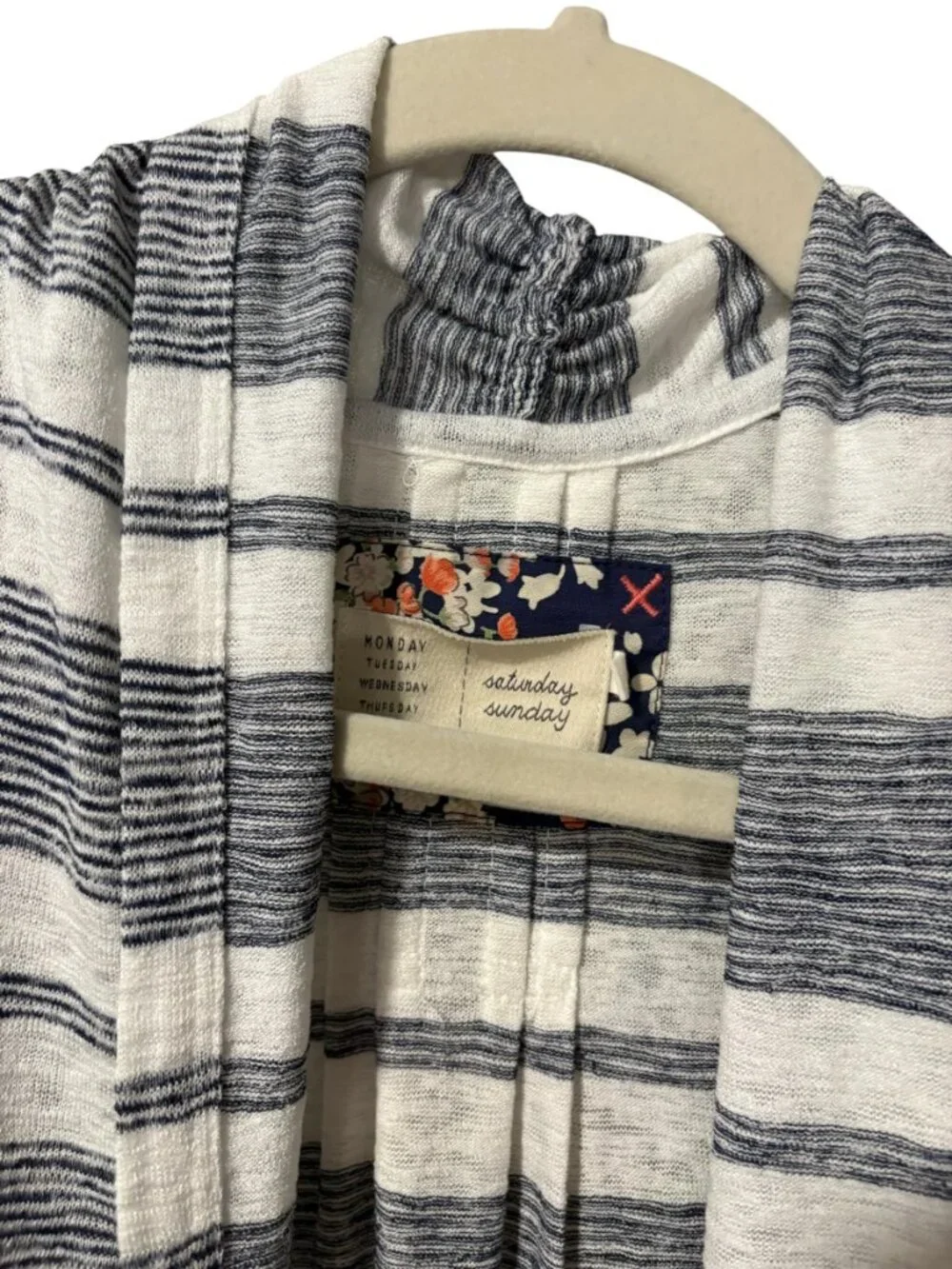 Anthropologie Saturday Sunday Striped Sleeveless Cardigan Vest - Picture 7 of 8